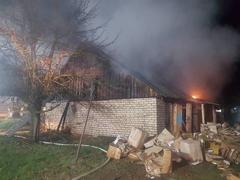 Пожар сарая в городе Хойники