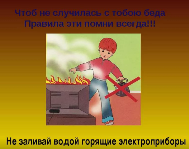 Если загорелся электроприбор. Если загорелся электроприбор.